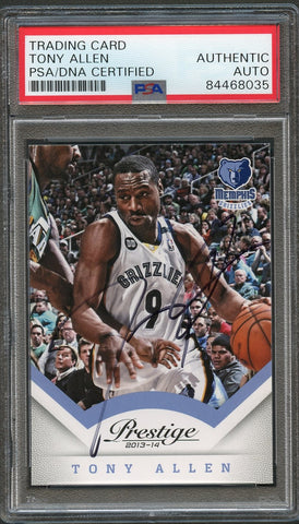 2013-14 Panini Prestige #135 Tony Allen Signed Card AUTO PSA Slabbed Grizzlies