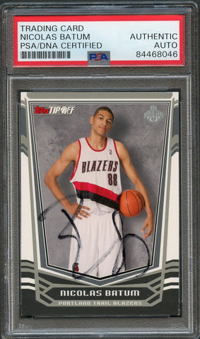 2008-09 Topps Tip-Off #136 Nicolas Batum Signed Rookie Card AUTO PSA Slabbed RC Blazers