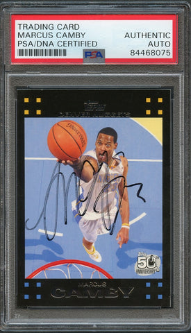2007-08 Topps #90 Marcus Camby Signed AUTO PSA Slabbed Nuggets