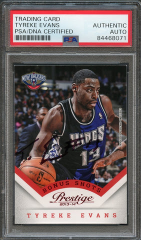 2013-14 Panini Prestige #72 Tyreke Evans Signed Card AUTO PSA Slabbed Pelicans