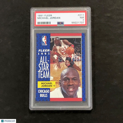 1991 Fleer #211 Michael Jordan PSA 7 NM Bulls