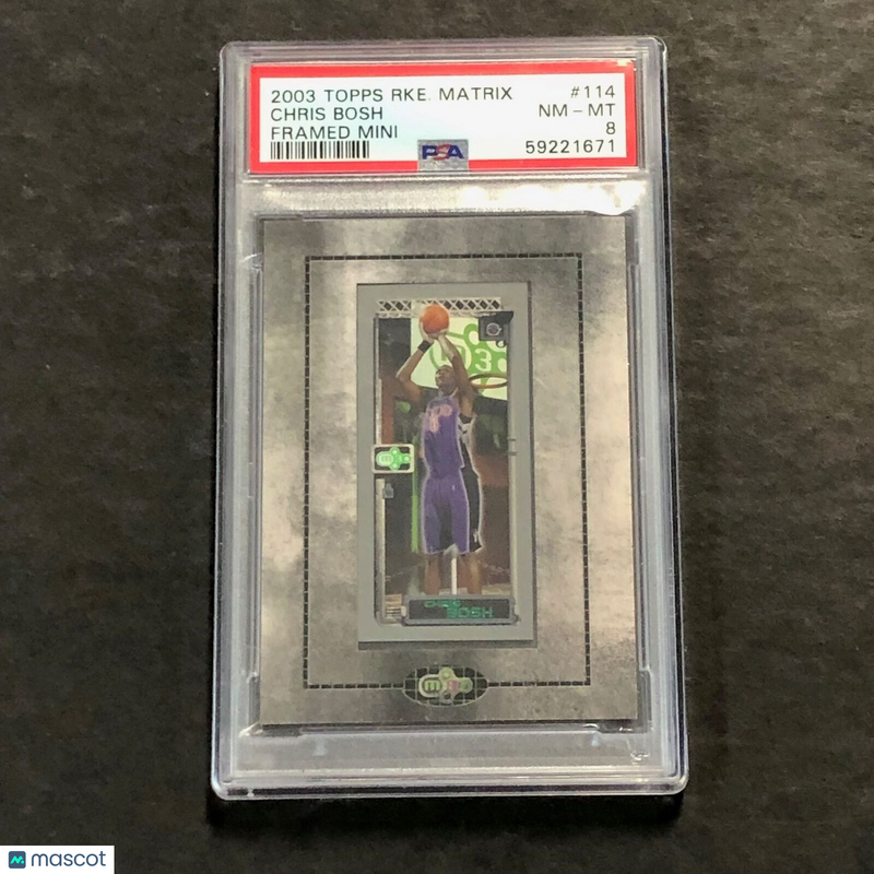 2003 Topps Rookie Matrix Mini Framed Mini #114 Chris Bosh Signed Card PSA 8 Raptors