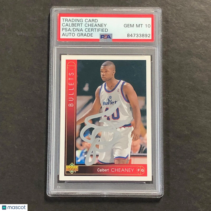 1993-94 Upper Deck #354 Calbert Cheaney Signed Card Auto 10 PSA Slabbed Bullets