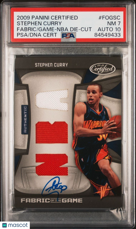 2009-10 Panini Fabric/Game-NBA Die-Cut 14/50 #FOGSC Stephen Curry Signed PSA