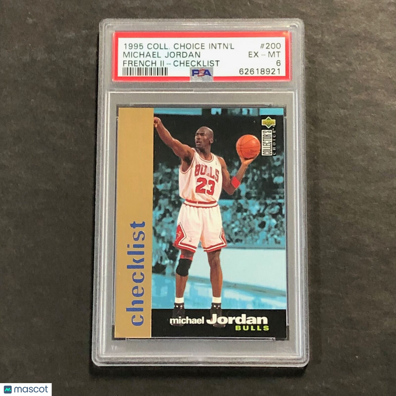 1995 Coll. Choice Intnl #28 Michael Jordan PSA 6 EX-MT French II - Checklist