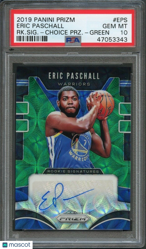 2019 Panini Prizm Rookie Sig Green#209 2/8 Eric Paschall Signed Card PSA 10