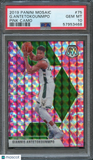 2019-20 Mosaic Pink Camo #75 Giannis Antetokounmpo PSA 10 Bucks