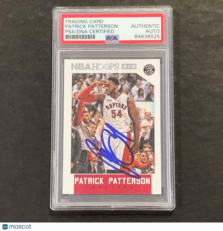 2015-16 NBA Hoops #196 Patrick Patterson Signed Card AUTO PSA Slabbed Raptors
