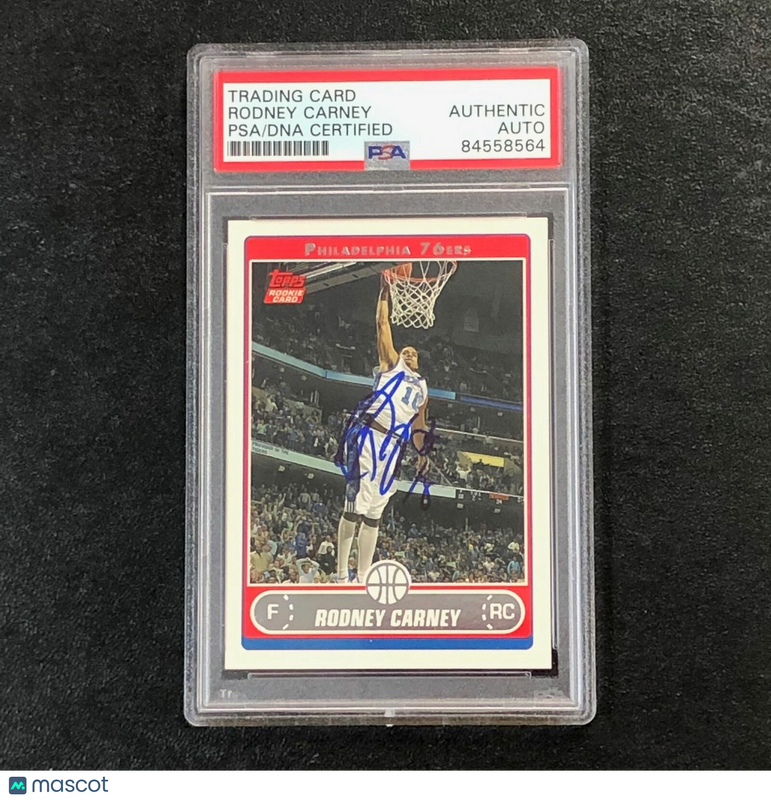2006-07 Topps #249 Rodney Carney Signed Card Auto PSA Slabbed 76ers