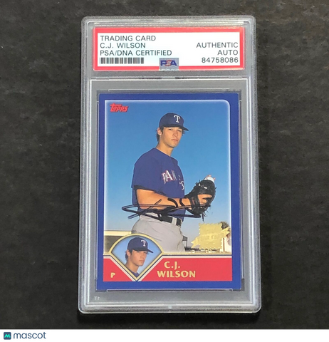 2003 Topps #313 C.J. Wilson Signed Card Auto PSA Slabbed Texas Rangers