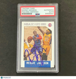 2015-16 NBA Hoops #58 Reggie Jackson Signed Card AUTO PSA Slabbed Pistons