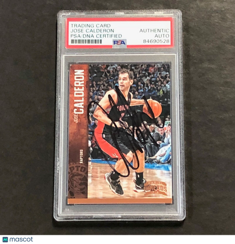 2012-13 Panini Threads #135 Jose Calderon Signed Card AUTO PSA Slabbed Raptors