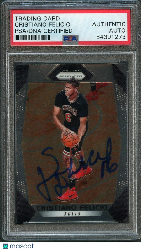 2017-18 Panini Prizm #243 Cristiano Felicio Signed Card AUTO PSA Slabbed Bulls