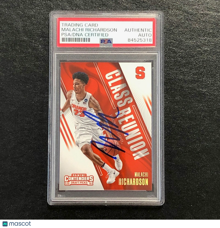 2016-17 Contenders Draft Picks #20 Malachi Richardson Signed Card AUTO PSA Slabb
