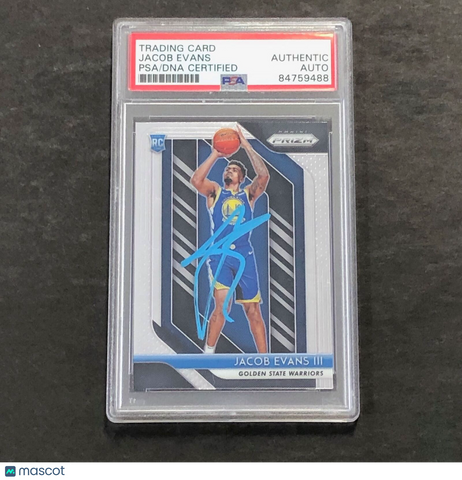 2018-19 Panini Prizm #212 Jacob Evans Signed Rookie Card AUTO PSA Slabbed RC War