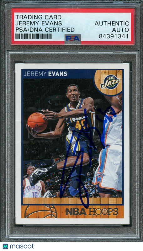 2013-14 NBA Hoops #180 Jeremy Evans Signed Card AUTO PSA Slabbed Jazz