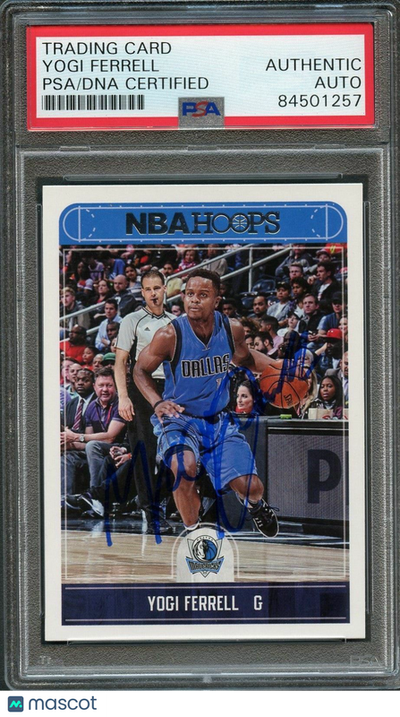 2017 NBA Hoops #126 Yogi Ferrell Signed Card AUTO PSA Slabbed Mavericks