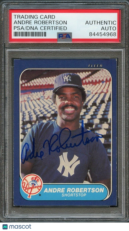 1986 Fleer #117 Andre Robertson Signed Card PSA Slabbed Auto Yankees