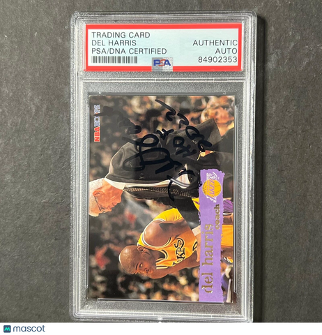1995 Skybox #182 Del Harris Signed Card AUTO PSA Slabbed Lakers
