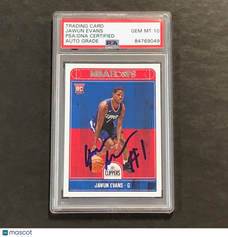 2017-18 NBA HOOPS #289 JAWUN EVANS Signed Card AUTO 10 PSA Slabbed RC Clippers