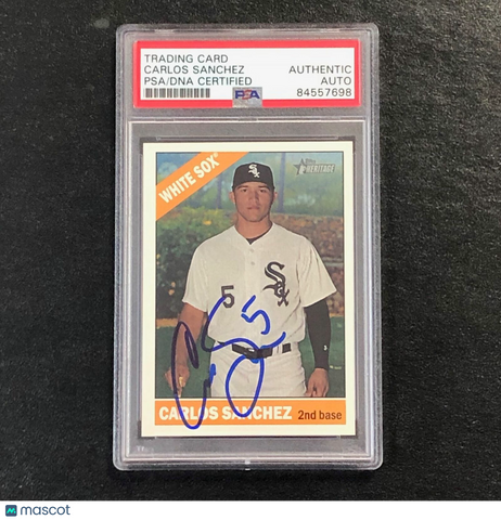 2015 Topps Heritage #558 Carlos Sanchez Signed Card PSA Slabbed Auto White Sox