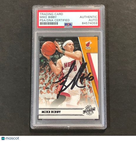 2010-11 Panini Season Update #84 Mike Bibby Signed Card AUTO PSA Slabbed Heat