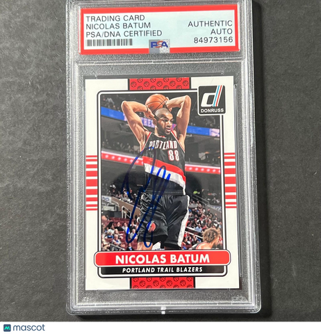 2014-15 Panini Donruss #155 Nicolas Batum Signed Card Auto PSA Slabbed Trail Blazers