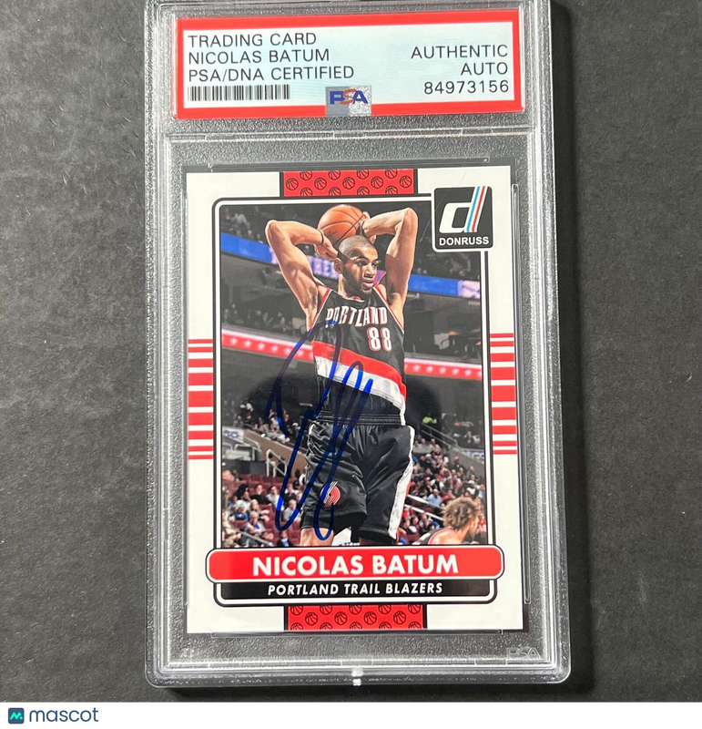 2014-15 Panini Donruss #155 Nicolas Batum Signed Card Auto PSA Slabbed Trail Blazers