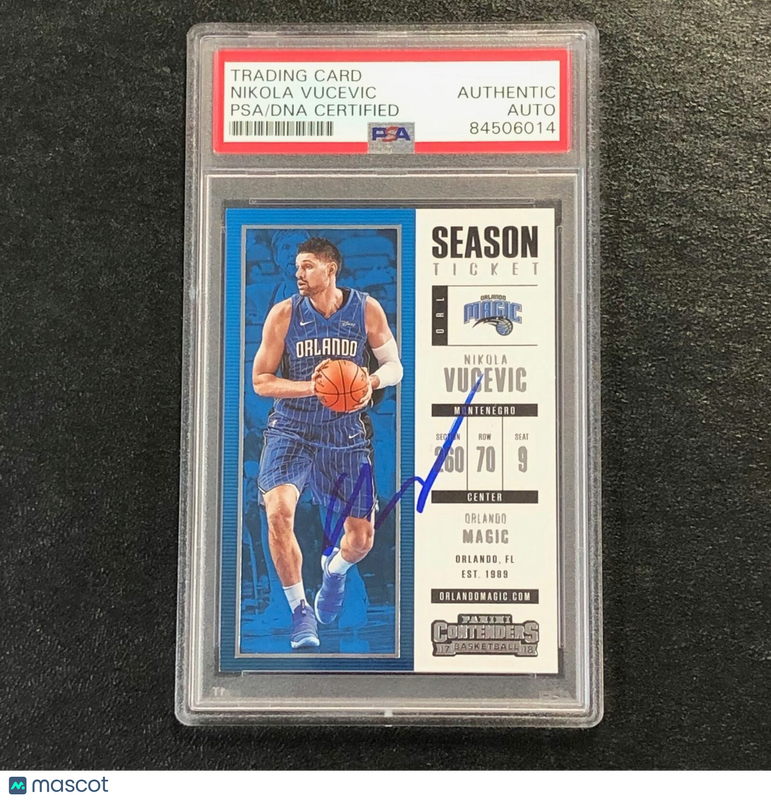 2017-18 Panini Contenders Season Ticket #32 Nikola Vucevic Signed Card AUTO PSA