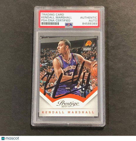 2013-14 Panini Prestige #119 Kendall Marshall Signed Card AUTO PSA Slabbed Suns