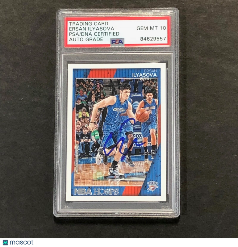 2016-17 NBA Hoops #208 Ersan Ilyasova Signed Card AUTO PSA Slabbed Thunder