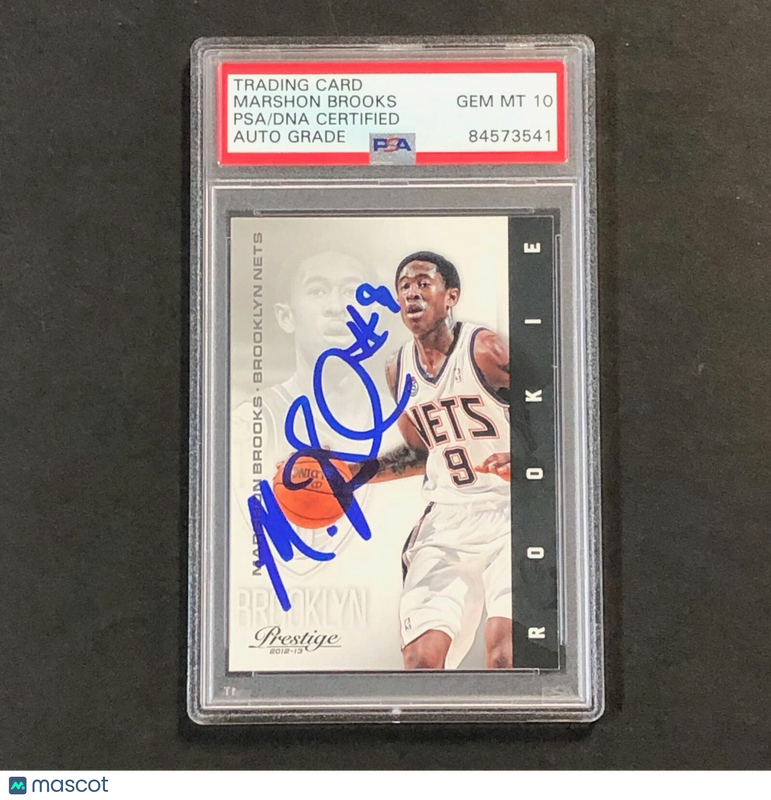 2012-13 Panini Prestige #154 Marshon Brooks Rookie Card Signed Card AUTO 10 PSA