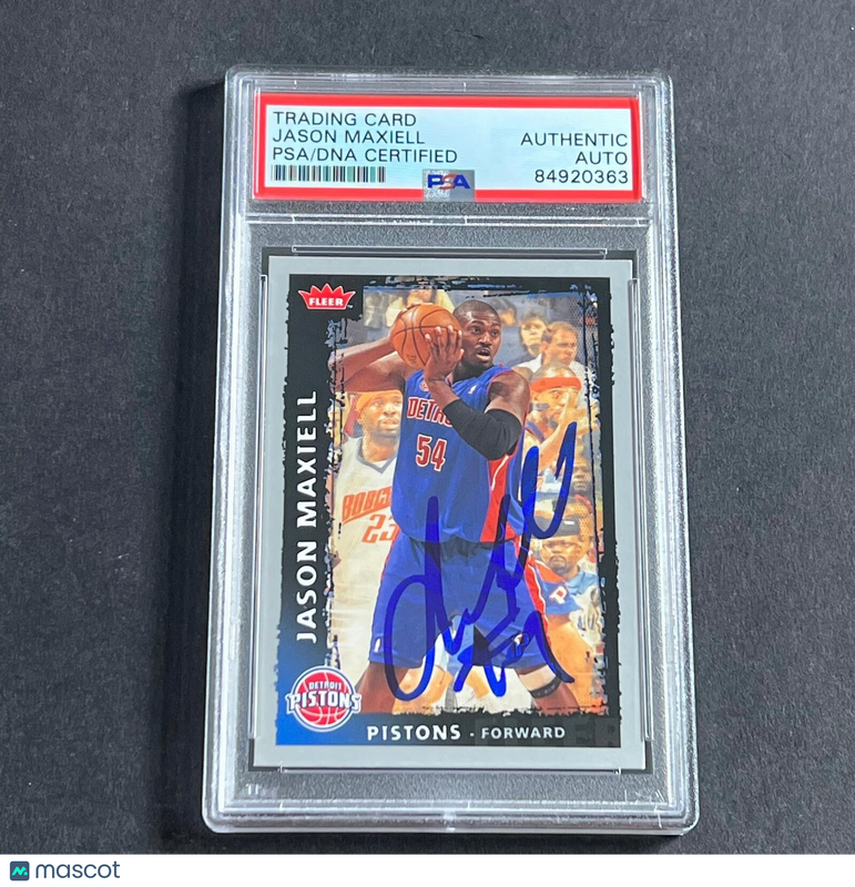 2008-09 Fleer #10 Jason Maxiell Signed Card AUTO PSA Slabbed Pistons