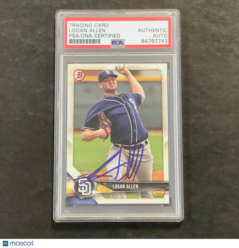 2018 Topps Bowman Prospect #BP99 Logan Allen Signed Card Auto PSA Slabbed Padres