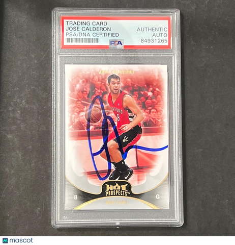 2008-2009 Fleet NBA Top Prospects #15 Jose Calderon Signed Card AUTO PSA Slabbed