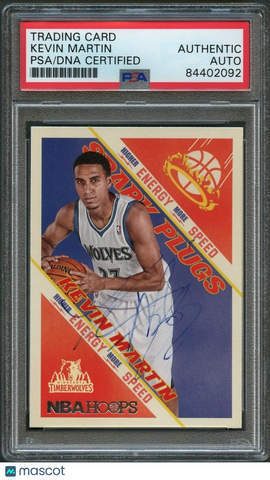 2013-14 NBA Hoops#2 Kevin Martin Signed Card AUTO PSA Slabbed Timberwolves