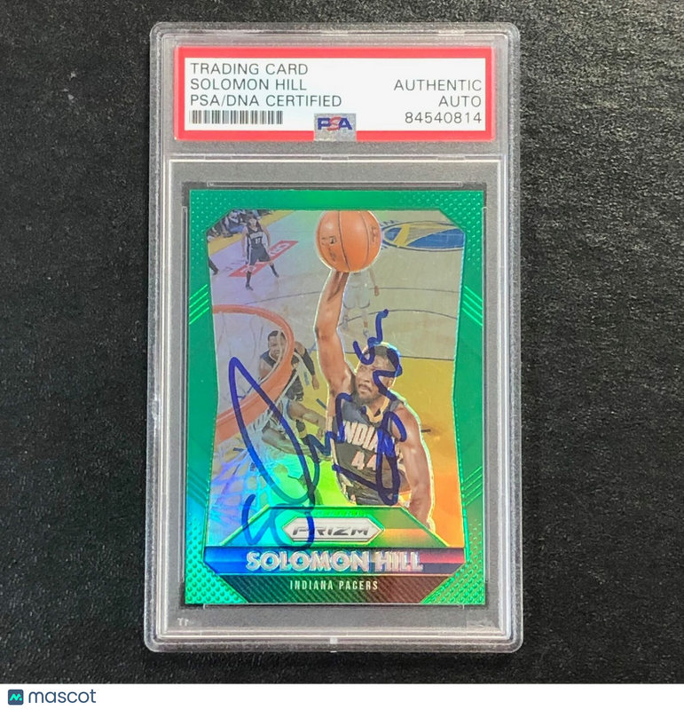 2015-16 Panini Prizm Green #42 Solomon Hill Signed Card AUTO PSA Slabbed Pacers