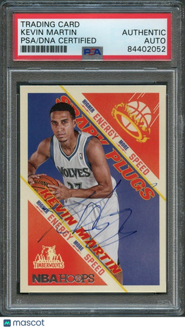2013-14 NBA Hoops#2 Kevin Martin Signed Card AUTO PSA Slabbed Timberwolves
