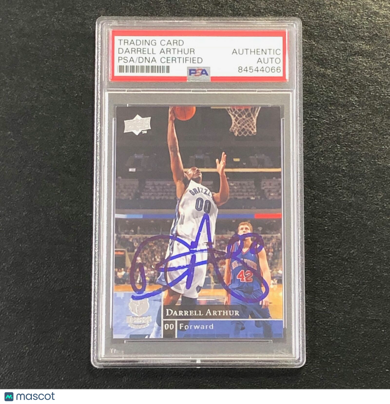 2009-10 Upper Deck #90 Darrell Arthur Signed Card AUTO PSA Slabbed Grizzlies