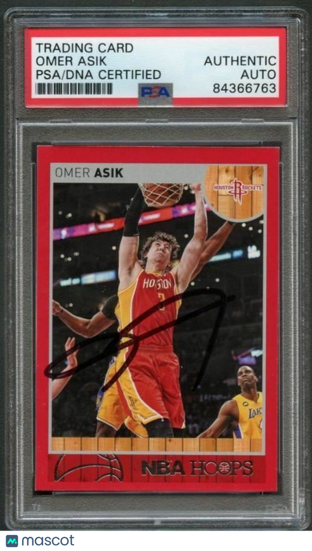 2013-14 NBA Hoops #84 Omer Asik Signed Card AUTO PSA Slabbed Rockets