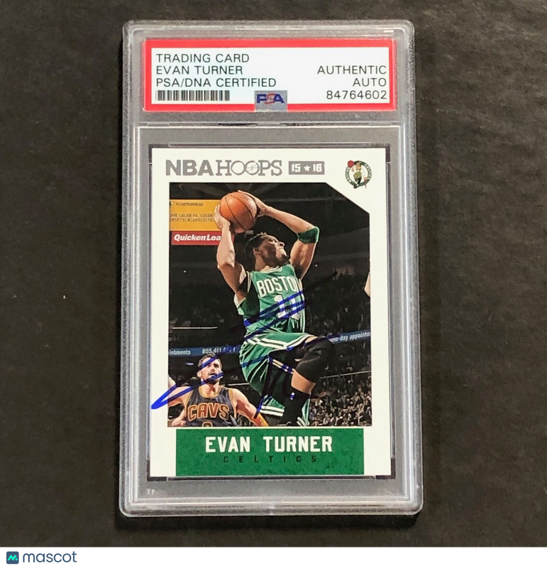 2015-16 NBA Hoops #21 Evan Turner Signed Card AUTO PSA Slabbed Celtics