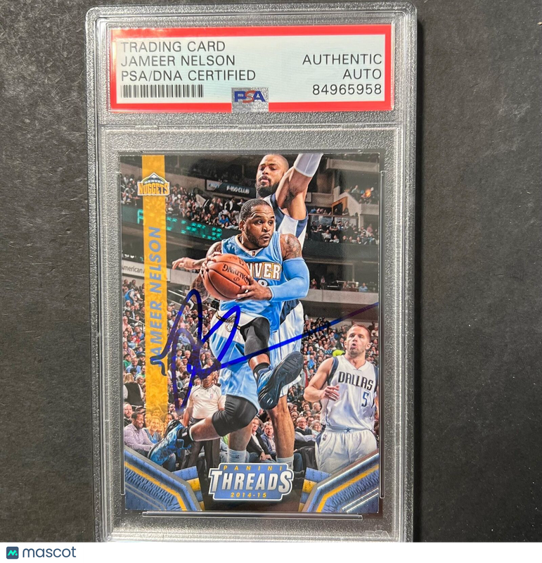 2014-15 Panini Threads #77 Jameer Nelson Signed Card AUTO PSA Slabbed Nuggets
