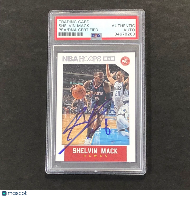 2015-16 NBA Hoops #208 Shelvin Mack Signed Card AUTO PSA Slabbed Hawks