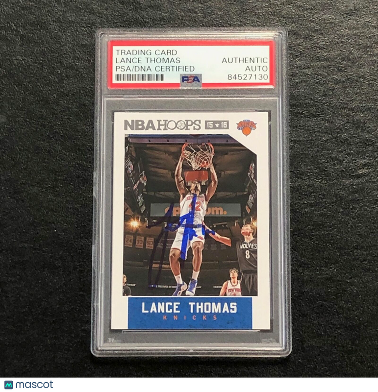 2015-16 NBA Hoops #252 Lance Thomas Signed Card AUTO PSA Slabbed Knicks