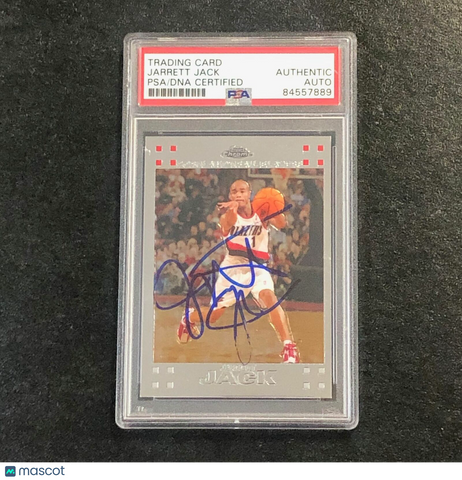 2007-08 Topps Chrome #86 Jarrett Jack Signed Card AUTO PSA Slabbed Trail Blazers