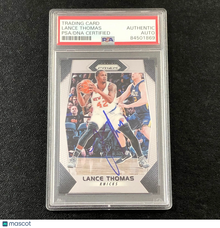 2017-18 Panini Prizm #278 Lance Thomas Signed Card AUTO PSA Slabbed Knicks
