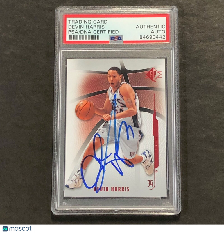 2008-09 Upper Deck Basketball #32 Devin Harris Signed Card AUTO PSA Slabbed Nets