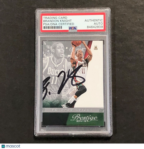 2014-15 Panini Prestige #56 Brandon Knight Signed Card AUTO PSA Slabbed Bucks