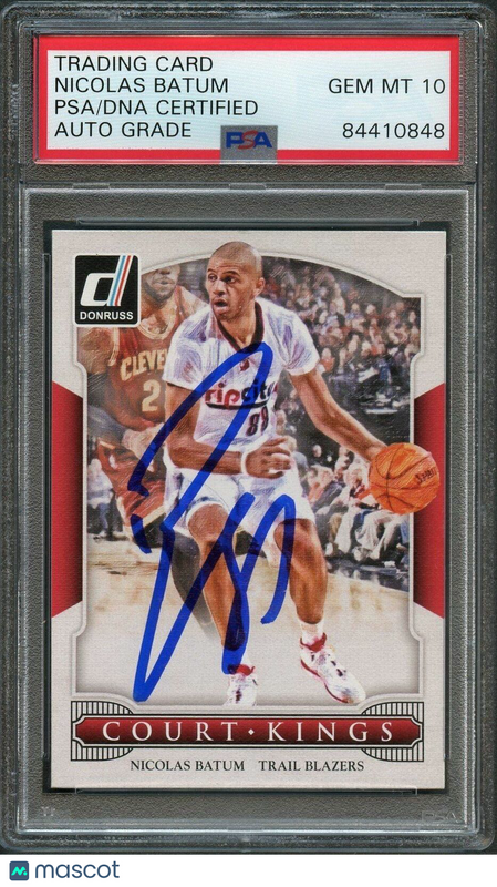 2014-15 Donruss Court Kings #47 Nicolas Batum Signed Card AUTO 10 PSA Slabbed Bl