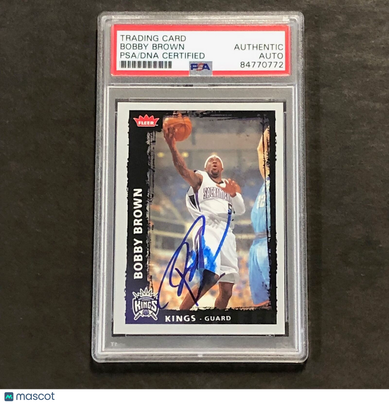 2008-09 NBA Fleer #169 Bobby Brown Signed Card Auto PSA Slabbed Kings